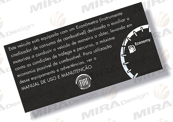 Adesivo do Quebra-Sol ECONÔMETRO ECONOMY Veículos Fiat