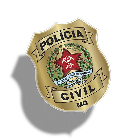 Adesivo POLÍCIA CIVIL ESTADO DE MINAS GERAIS (DISTINTIVO) p/ vidro (INTERNO)