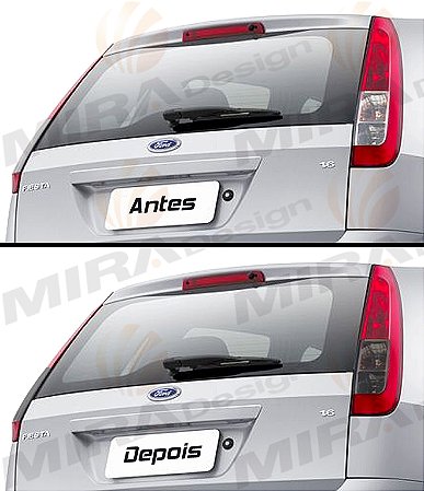Adesivo Fumê Escuro p/ Lanternas Ford New Fiesta Hatch 2008 2012