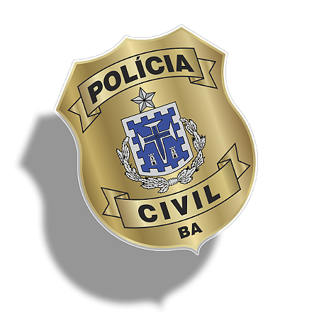Adesivo POLÍCIA CIVIL ESTADO DA BAHIA (DISTINTIVO) p/ vidro (INTERNO)