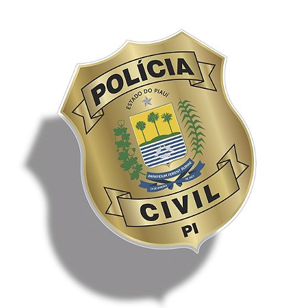 Adesivo POLÍCIA CIVIL ESTADO DO PIAUÍ (DISTINTIVO) p/ vidro (INTERNO)