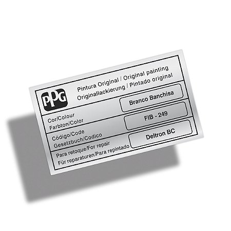 Adesivo Código Cor BRANCO BANCHISA FIB-249 FIAT PPG