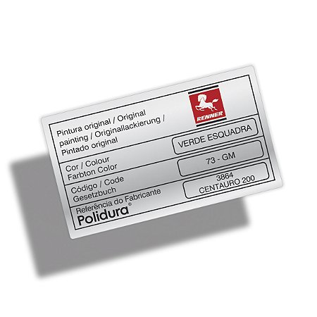 Adesivo Código Cor VERDE ESQUADRA CHEVROLET RENNER