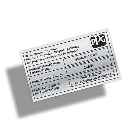 Adesivo Código Cor BIANCO CALDO Fiat Jeep Alfa-Romeo PPG