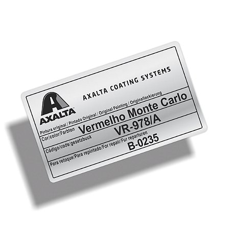 Adesivo Código Cor VERMELHO MONTE CARLO FIAT AXALTA