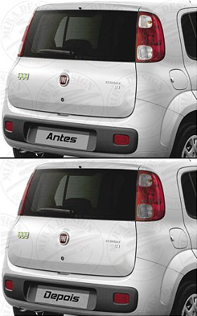 Adesivo Fumê Claro Lanternas Tras. Fiat Novo Uno