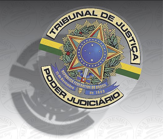 Adesivo TRIBUNAL DE JUSTIÇA / PODER JUDICIÁRIO - EXTERNO P/ VIDRO ESCURO