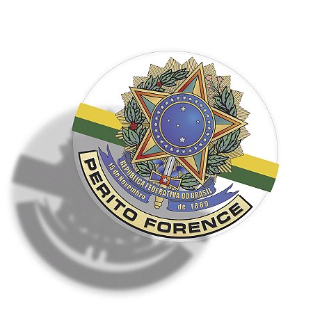 Adesivo PERITO FORENCE C/ Brasão da República (p/ Vidro)