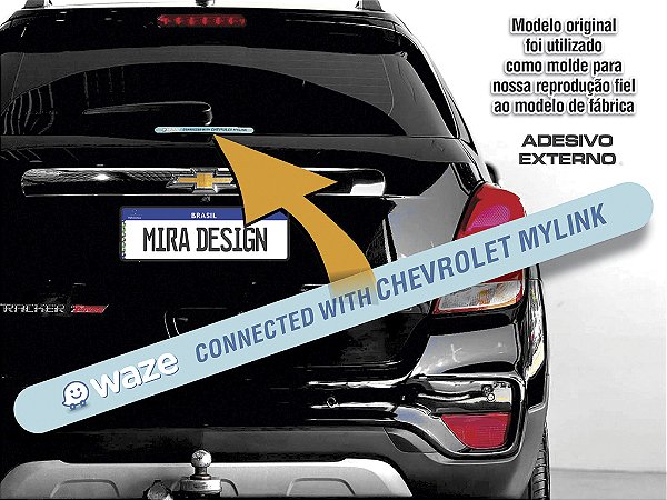 Adesivo WAZE CONNECTED WITH CHEVROLET MYLINK (externo)