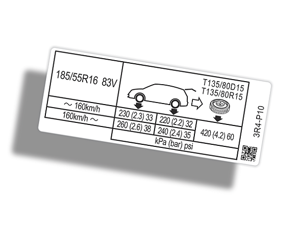 Adesivo Pressão Pneu 185/55 R16 HONDA CITY HATCH 2022 Diante