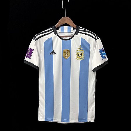 Camisolas de Futebol Argentina Equipamento Principal Copa do Mundo