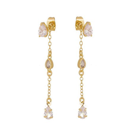 BRINCO DE CORRENTE COM GOTAS CRISTAL