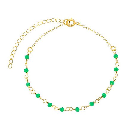 PULSEIRA COM CRISTAIS VERDE