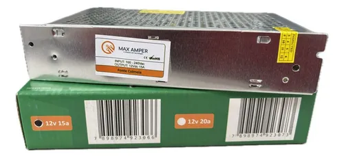 Fonte 12v 15a 180w Chaveada Metálica Bivolt 110/220vac
