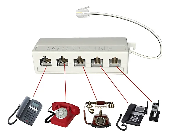 Divisor Extensão de Telefone 1 Entrada X 5 Saída