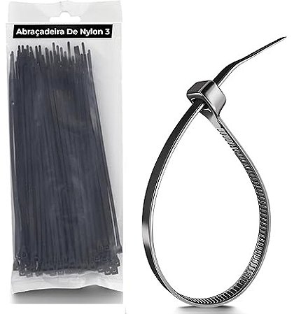ABRAÇADEIRA 10CM PRETA - KIT 100 UNID.