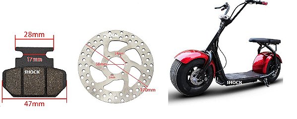 Pastilha E Disco Freio Scooter Eletrica PT2,PT3,X7,PT222X,PT322X D/T