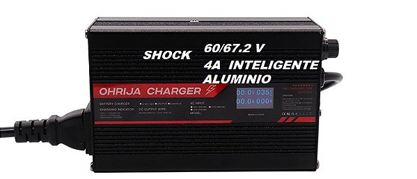 Carregador De Bateria 60-67v Scooter Eletrica 4a Cx Aluminio