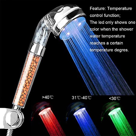 Chuveiro Alta Pressão para Banheiro,  chuveiro led Colorido com íons