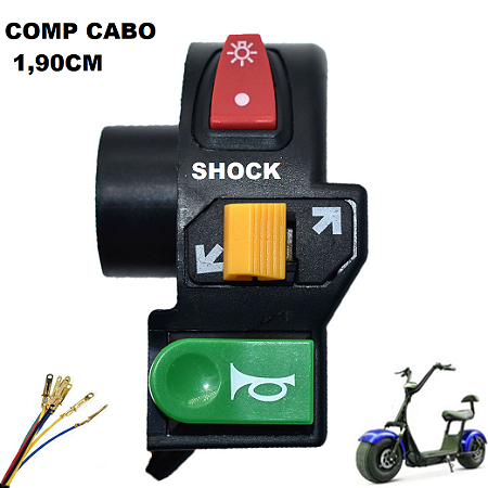 Chave Seta Farol Buzina Scooter Elétrica Cabo comp 1,90m