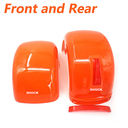 Par Paralama Scooter Eletrica Aro 8/10 Cor laranja com lanterna