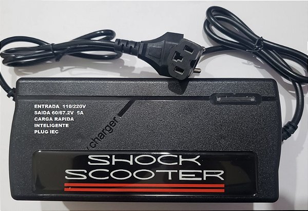 Carregador Bateria Moto Eletrica 60/67v 5a Turbo Inteligente