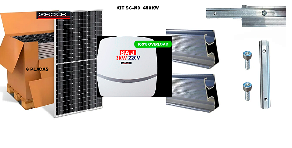 Kit Energia Solar Fotovoltaica SC450 para 450kw Mes