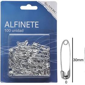 Alfinete de segurança n.0 prata c/100 und - nybc