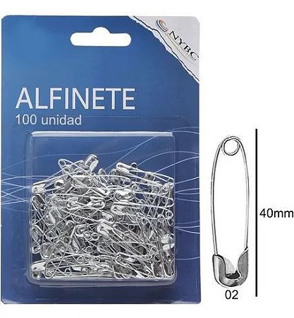 Alfinete de Segurança n.2 prata c/ 100 unid.