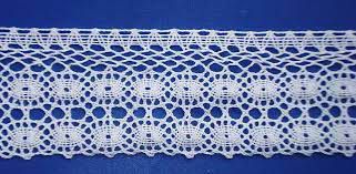 Renda de algodão Ref. 120052  - Peça C/20M - Larg. 6cm Branco
