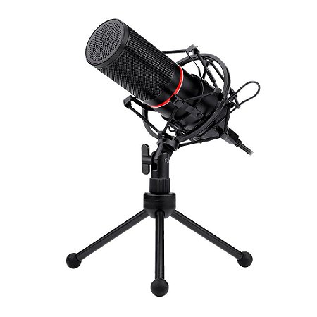 Microfone Condensador Cardioide Gamer Streamer Profissional Redragon Blazar - GM300