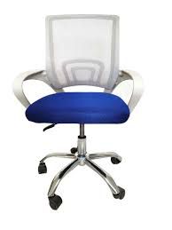 Cadeira de Escritório Pctop Home Office Fit - 1001 Branco c/ Azul
