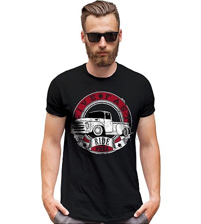 Camiseta Masculina Old Car Pickup Live Fast Tático Militar TeamSix Brasil