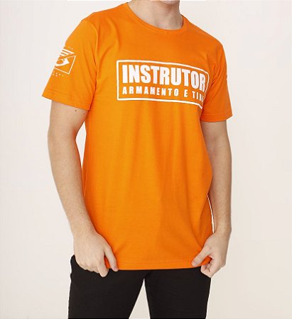 Camiseta Masculina Militar Instrutor de Tiro Laranja Team Six