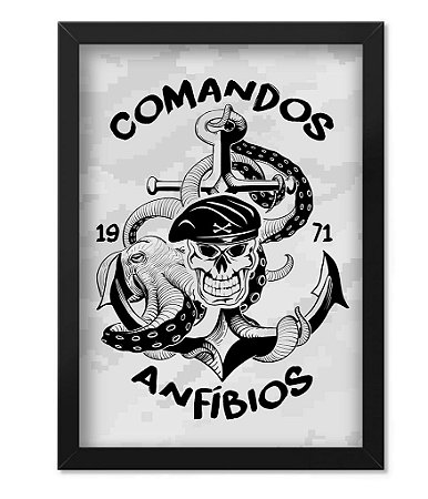 Poster Militar com Moldura Comandos Anfíbios