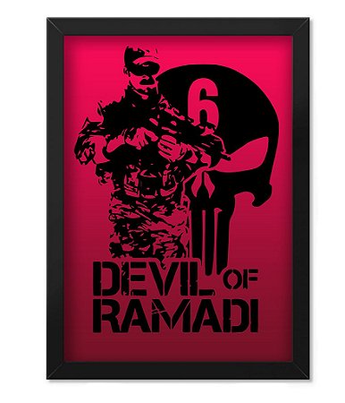 Poster Militar com Moldura Devil of Ramadi Team Six Brasil