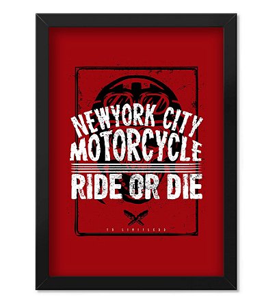 Poster com Moldura New York City Motorcycle