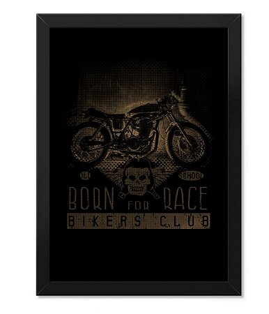 Poster com Moldura Born For Race