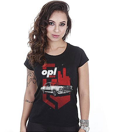 Camiseta Old Cars Baby Look Feminina Opala SS Team Six Brasil