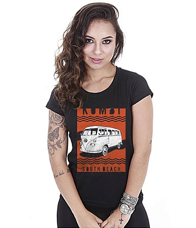 Camiseta Old Cars Baby Look Feminina Kombi