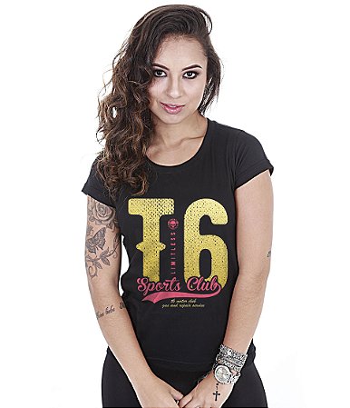 Camiseta Motorcycle Baby Look Feminina T6 Sports Club