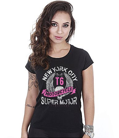 Camiseta Motorcycle Baby Look Feminina Super Motor