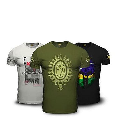 Kit  3 Camisetas Militares Masculinas Patriota
