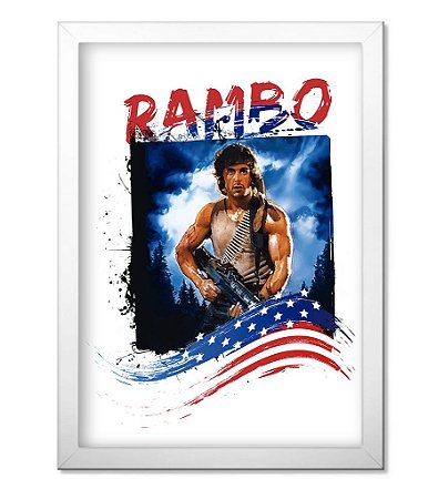 Poster Militar com Moldura Rambo