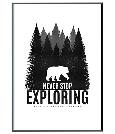 Poster Minimalista Outdoor Never Stop Exploring