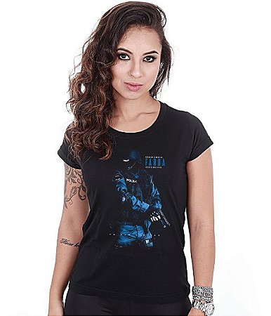 Camiseta Baby Look Feminina Debaixo Daquela Farda Existe Uma Vida