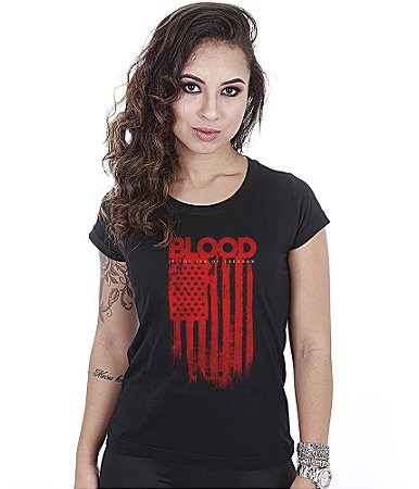 Camiseta Baby Look Feminina Blood Team Six Brasil