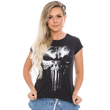 Camiseta Baby Look Feminina Punisher Plate Team Six Brasil