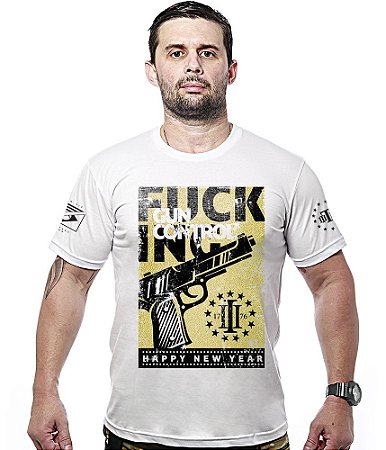 Camiseta Masculina Fuck Gun Control Happy New Year