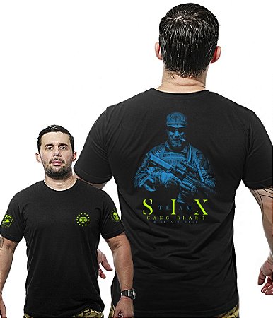 Camiseta Masculina Wide Back Beard Gang Team Six Brasil